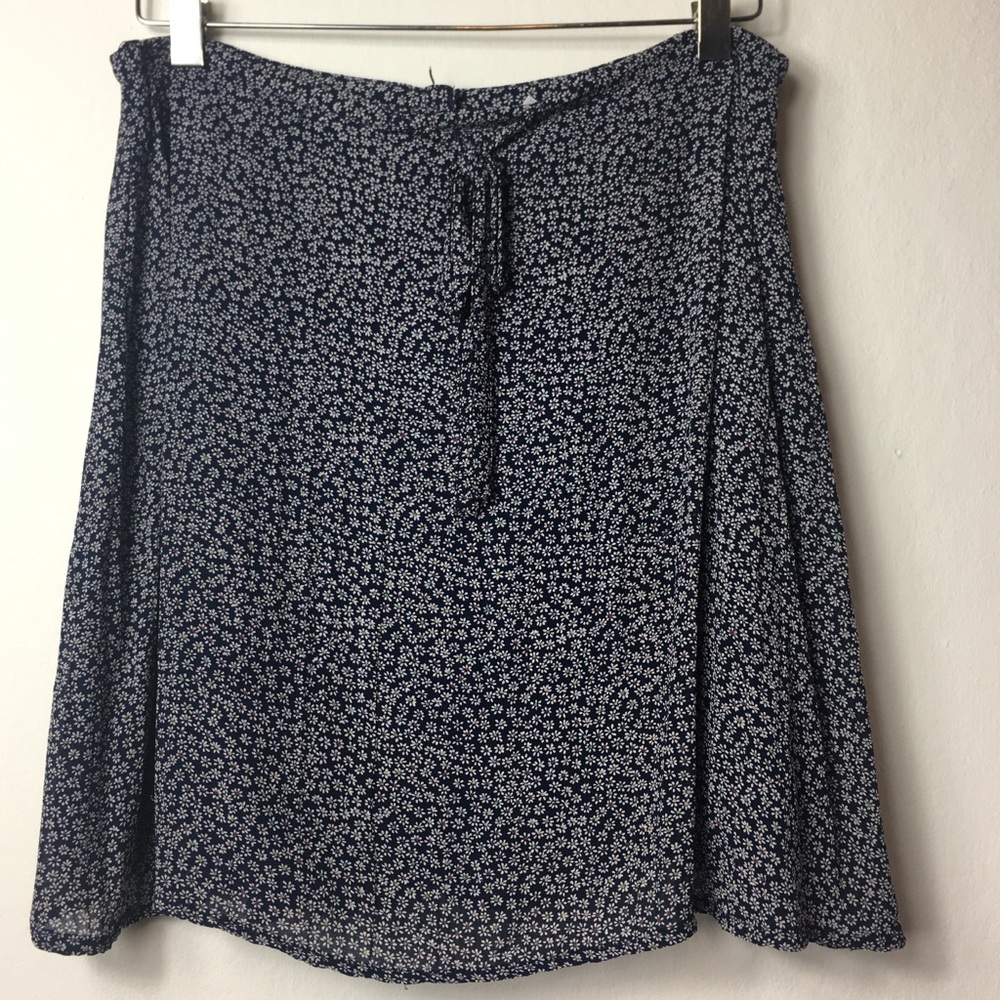AEROWEAR vintage blue floral rayon mini skirt 8
